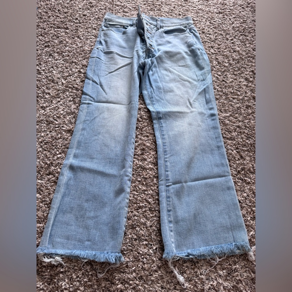 Express Light Blue Wide Leg Jeans with button fly